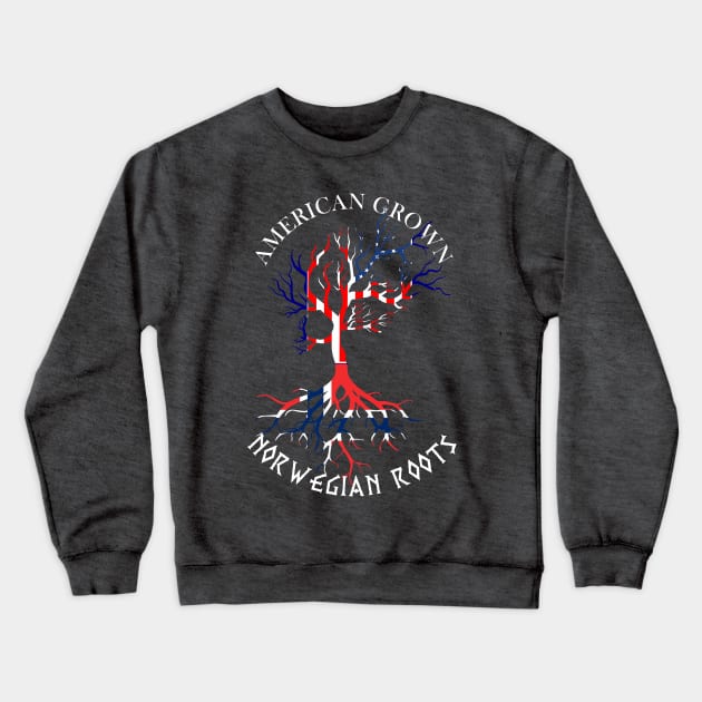 American Grown, Norwegian Roots Crewneck Sweatshirt by VikingHeart Designs